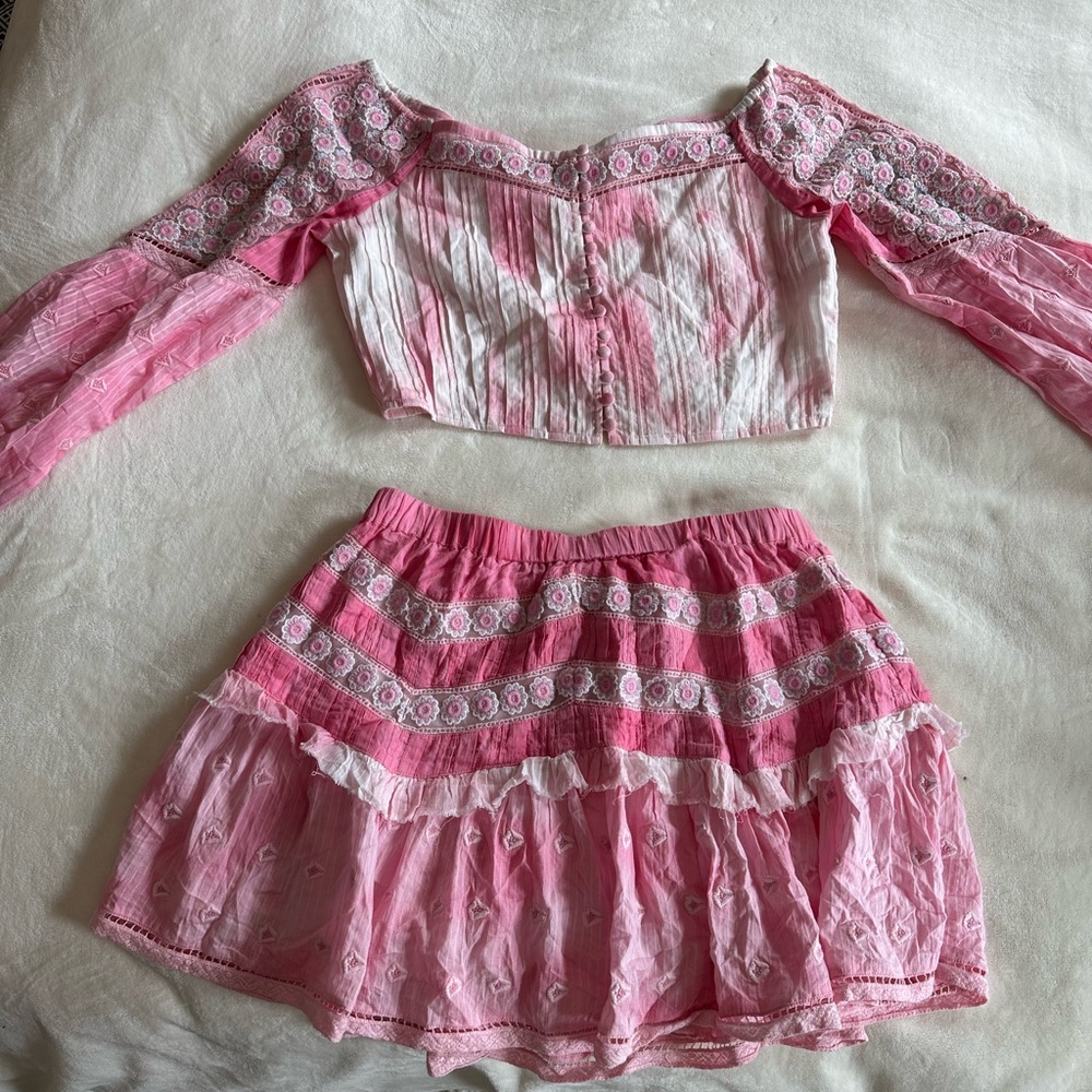 LoveShackFancy Top and Skirt Set